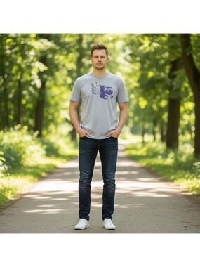 Men's The Chive Gray Purple "Do You Even Lift Bro?" Short Sleeve Tee XL
